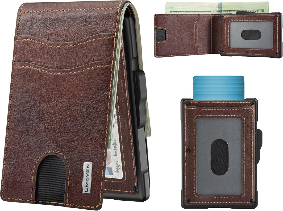 Cartera para hombres - Estuche emergente, ranura para efectivo