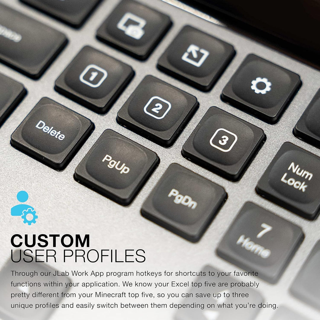 JLab, Epic, teclado inalámbrico, Bluetooth 5.2, USB Dongle, multidi...