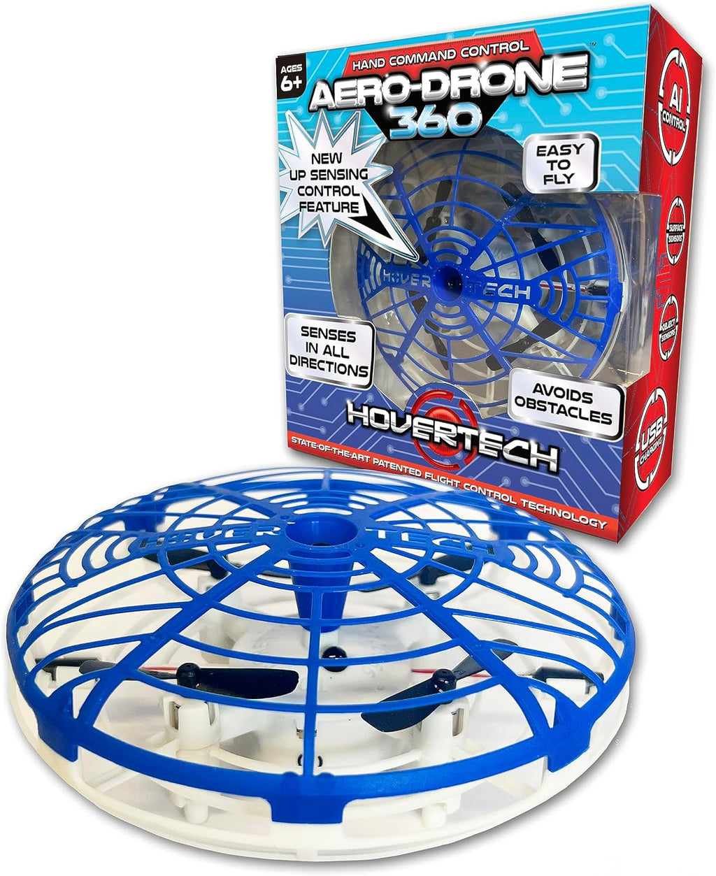 HoverTech Aero-Drone 360 para niños, acrobacias increíbles, sensores avanzados, control de mando manual, varias altitudes, a partir de 6 años