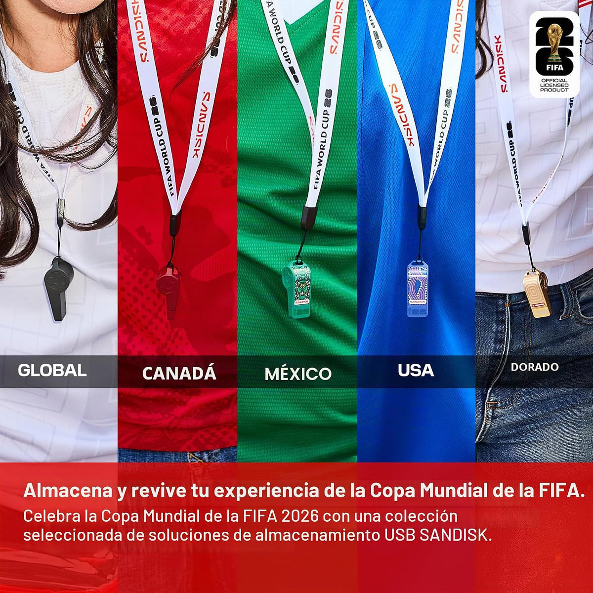 SANDISK Unidad flash USB-C de 128 GB, edición dorada de la Copa Mun...