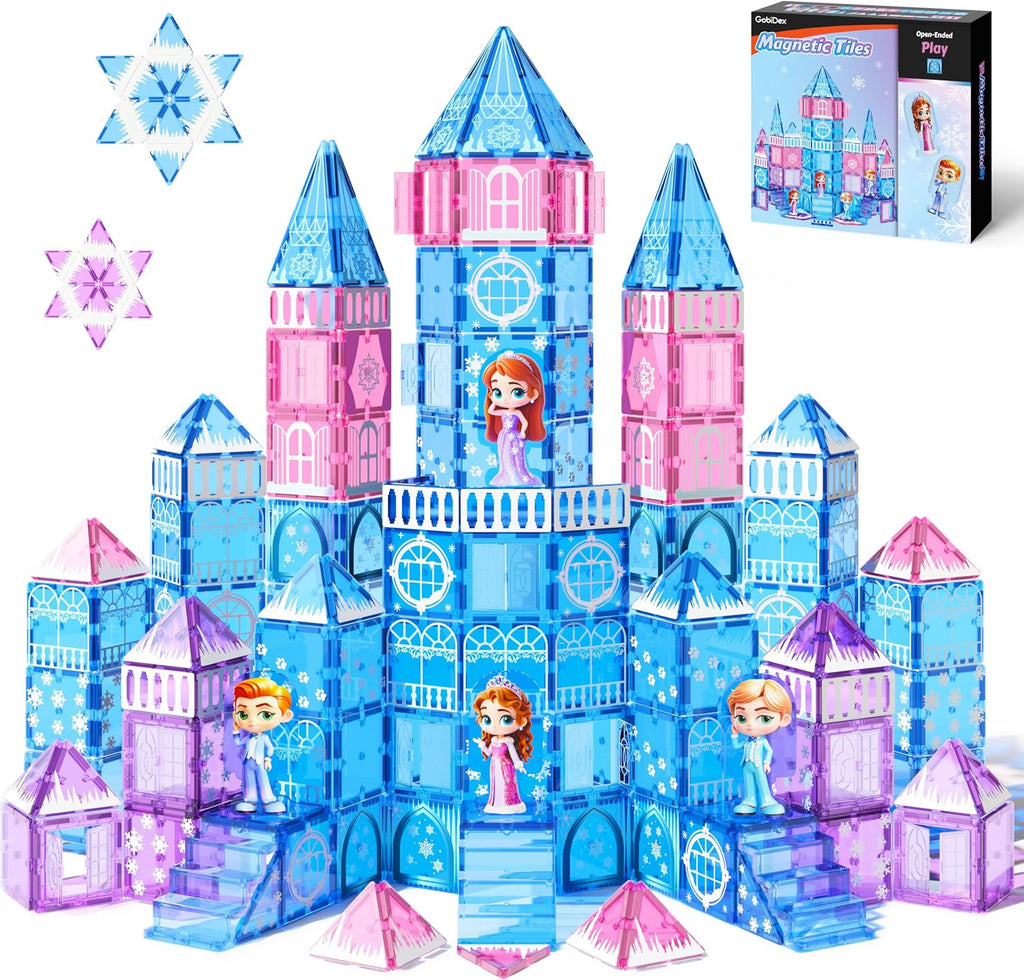 GobiDex Juego de castillo de princesa de azulejos magnéticos de 100 piezas