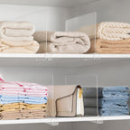 HBlife Paquete de 6 organizadores de armario y almacenamiento, separadores de estantes transparentes, organizador vertical de bolso para armario, perfecto para suéter, camisas, bolsos en el dormitorio