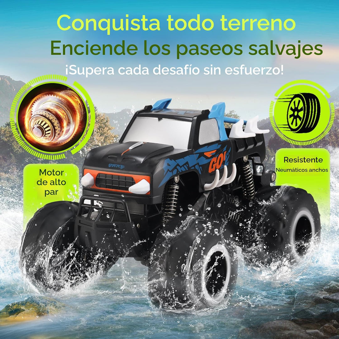 Threeking 1:16 Coches de juguete impermeables RC Monster Truck Cami...