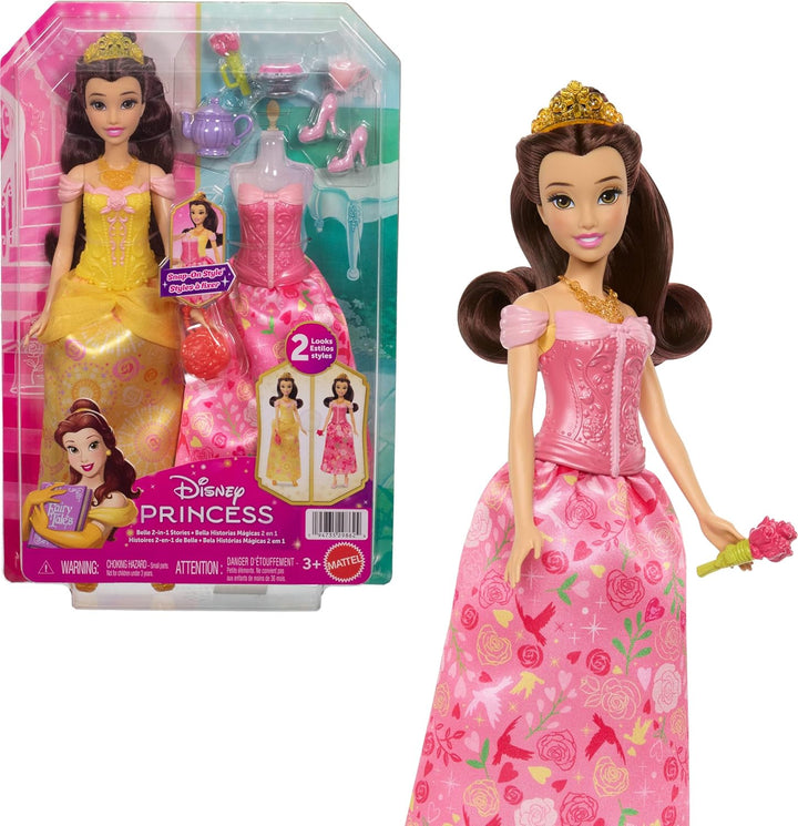 Mattel Disney Princess Toys muñeca Belle Fashion con 2