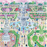 Galison Spring Egg Hunt - Rompecabezas de 500 piezas de Michael Storrings con hermosas obras de arte de una búsqueda de huevos de jardín de Pascua y primavera