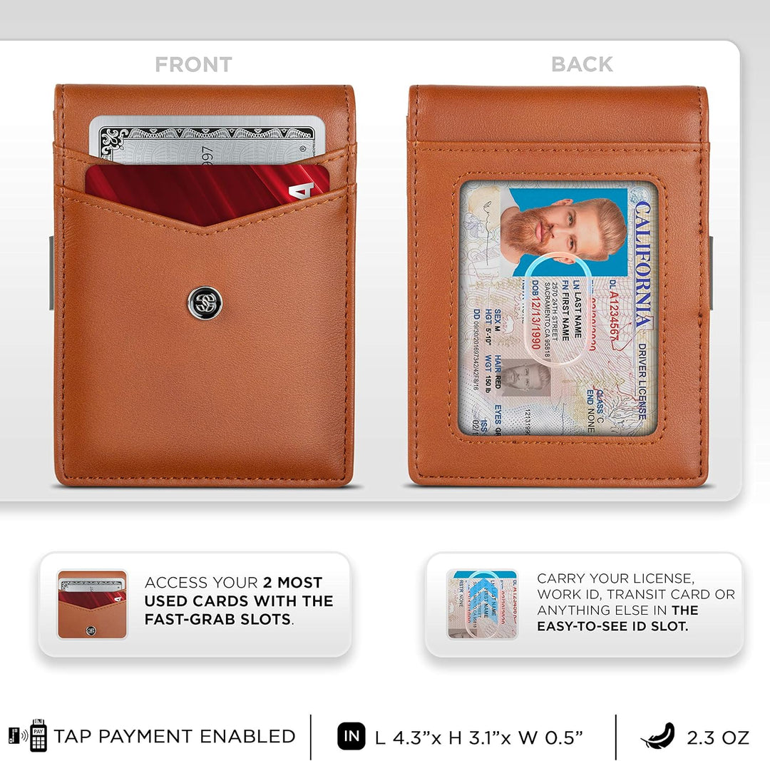 Suavell Billeteras delgadas para hombres. Cartera plegable minimali...