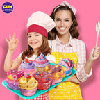 FunKidz - Juguete enorme de 4 libras para niños, cubo de slime transparente y cristalino de 64 onzas líquidas, regalo con 29 juegos de complementos, kit de slime jumbo para niñas y niños regalo de