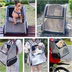 Texsens - Mochila para transporte de mascotas, con un innovador sistema de burbuja, ideal como transportín para gatos y perros (negro)