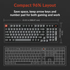 Keychron V5 8K 96% teclado mecánico con cable, frecuencia de sondeo de 8000 Hz QMK teclado programable intercambiable en caliente con Numpad y perilla, retroiluminación RGB, ergonómico para Mac