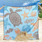 WIWIGO Manta de Playa Impermeable a Prueba de Arena Tapete de Playa 79" X 83"/10'x9' para 2-8 Adultos de Secado Rápido Tapete de Picnic al Aire Libre Accesorios de Playa para Viajes, Campamento