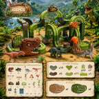 Juego de 135 piezas de tren eléctrico de dinosaurio para niños de 3 a 12 años, juego de tren eléctrico 3D para niños pequeños, juguetes de construcción de pistas antigravedad, juguetes STEM