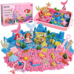 Cubo sensorial de sirena, kit de arena para niñas y niños de 3, 4, 5