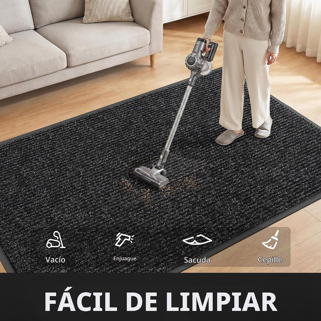 Tapete para puerta delantera, resistente e impermeable, tapete