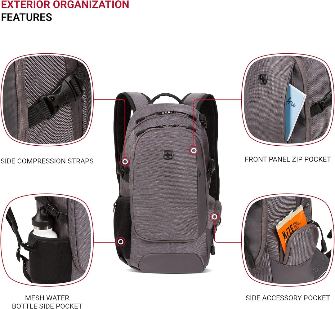 SwissGear 3598 Mochila de Día Estrecha, gris Ballistic