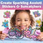 Creativity for Kids Axolotl Craft Bundle - Mini terrario de jardín, acuario brillante y kit de pintura de diamantes con calcomanías y atrapasoles (a partir de 6 años)