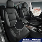 Skechers Fundas de asiento de espuma viscoelástica, fundas de asiento de automóvil gruesas de malla fresca para asiento de automóvil, compatibles con bolsas de aire
