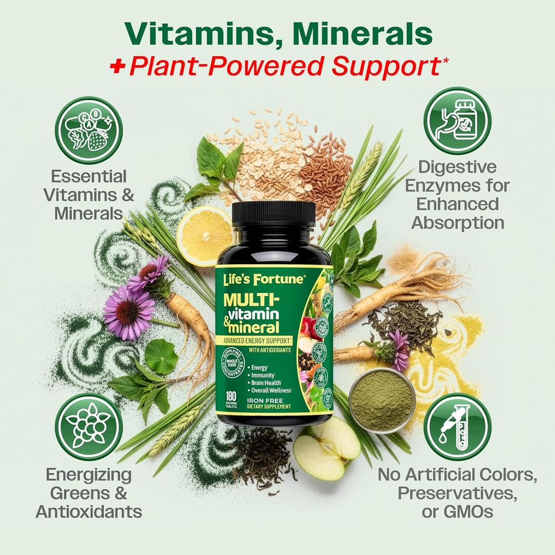 Life\u2019s Fortune multi vitamínico y mineral, fuente de energía n...
