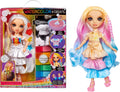 Rainbow High Muñeca de moda DIY para crear y colorear con acuarelas lavables + kit de teñido anudado, ojos marrones, cabello rizado, top y zapatos extra. Colorea, crea, juega, enjuaga y repite