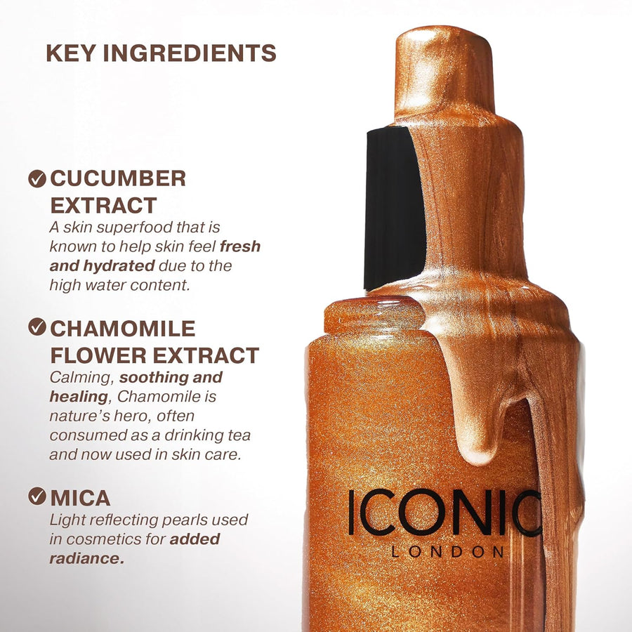ICONIC LONDON Prep-Set-Glow | Hidratante + Fijador + Spray brillant...
