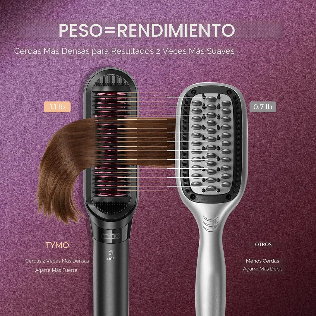 TYMO Cepillo alisador de pelo 2 en 1 + aceite para el cabello sin p...