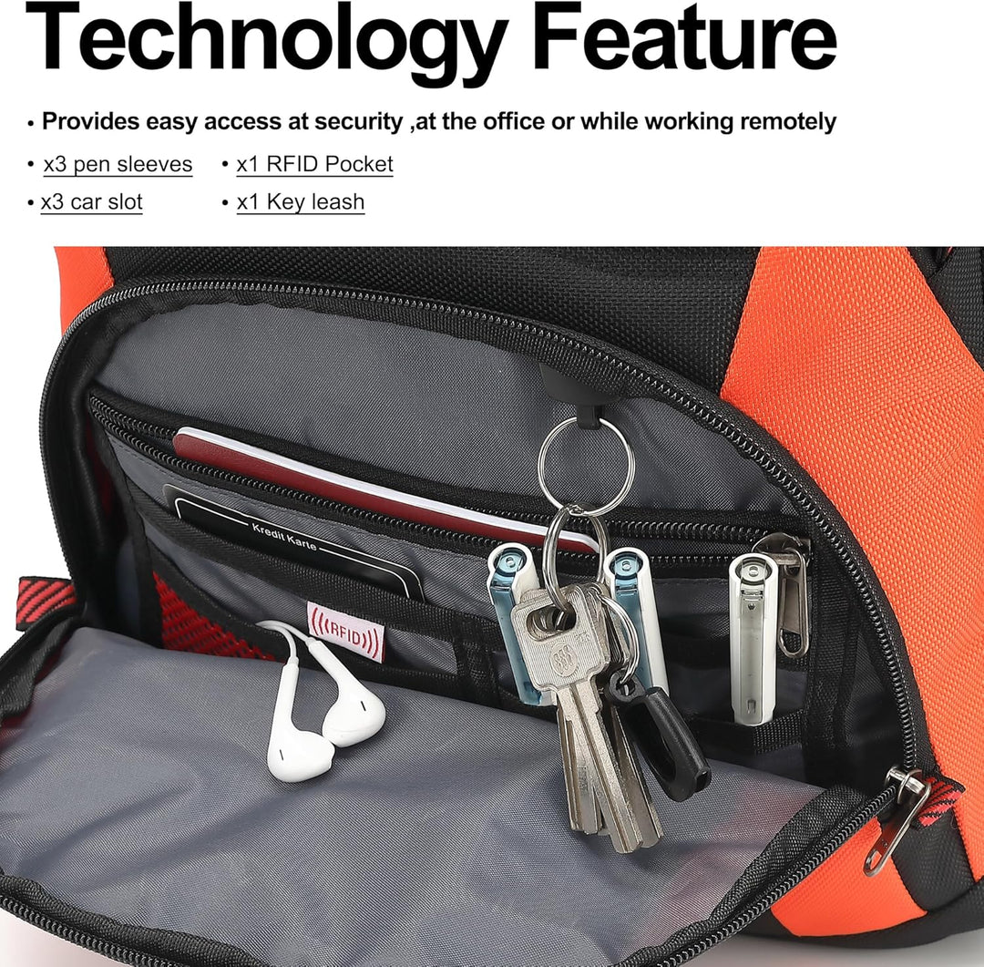 Mochila para laptop Boavan para hombre (Negro, 15.6), Negro y anara...