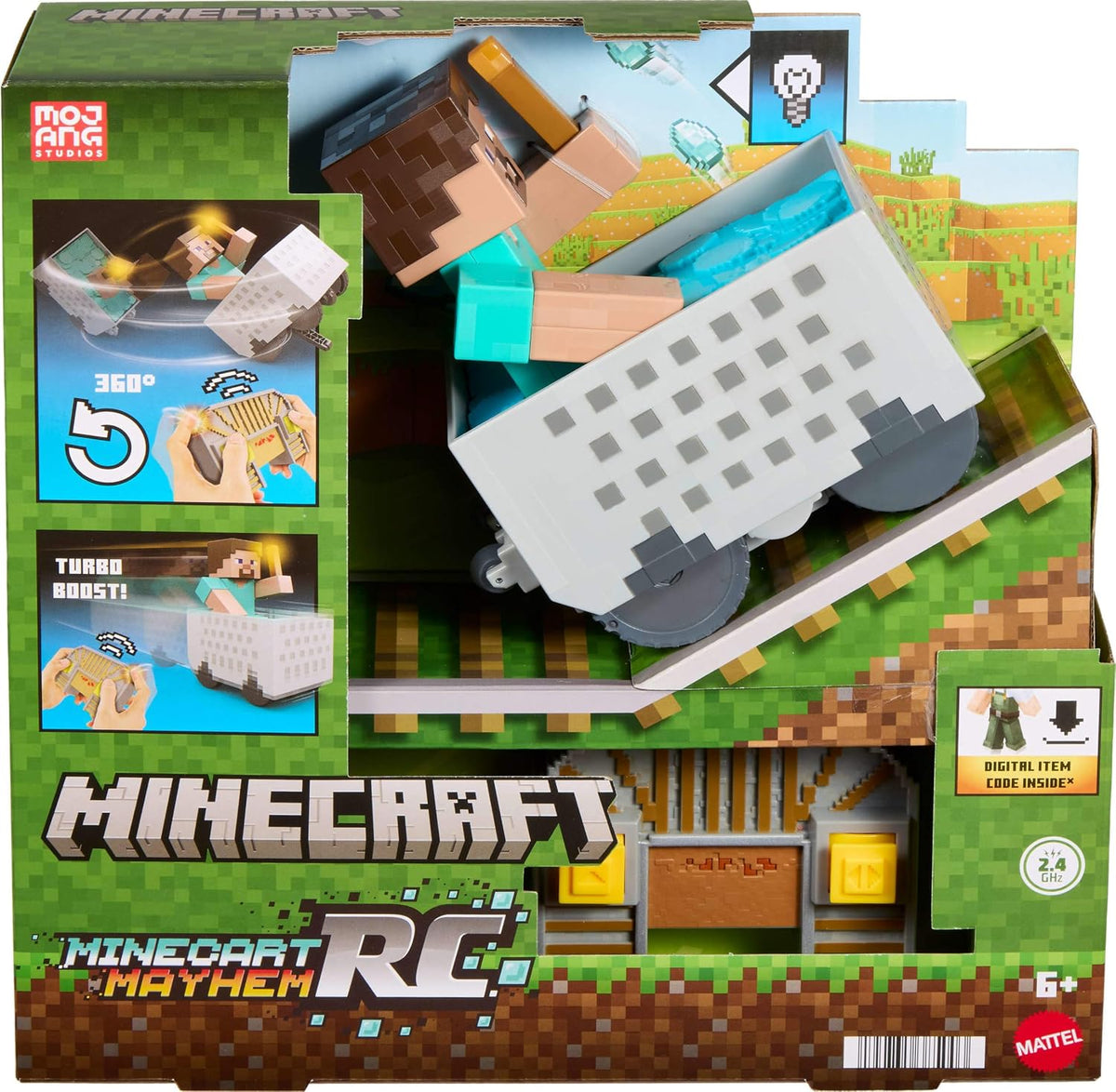 Mattel Minecraft Minecart RC con Steve
