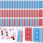 Zubebe Paquete de 144 cartas de cartas a granel, rojo y azul, clásico