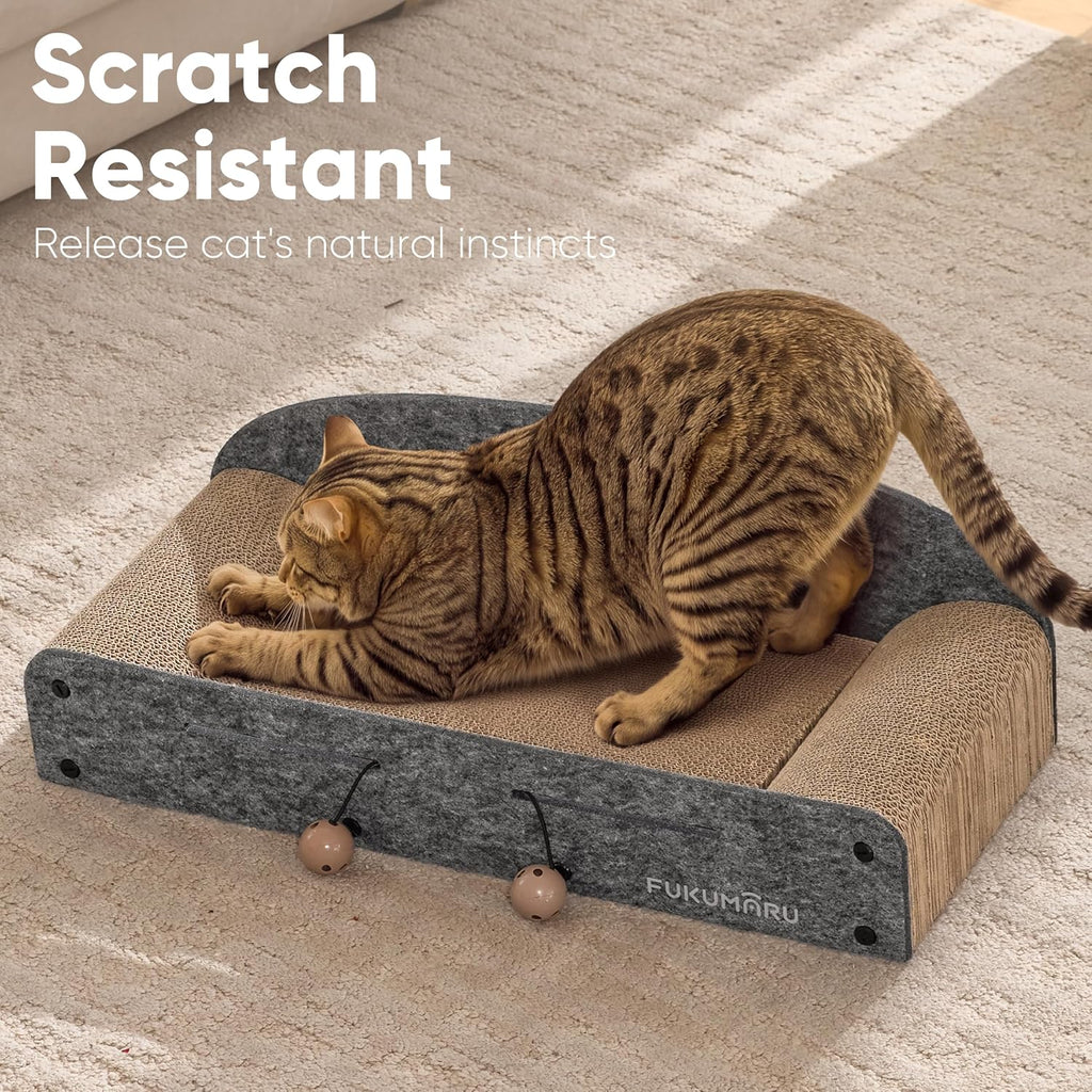 FUKUMARU Cama rascador grande para gatos, sofá rascador para gatos de 26