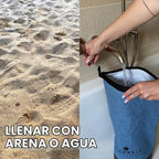 Pesa rusa plegable y ajustable de 4.4 a 30.9 lbs (2-14 kg) - pesa rusa de agua y saco de arena - Entrenamiento versátil con saco de arena y bolsa de peso - Equipo de entrenamiento de fuerza