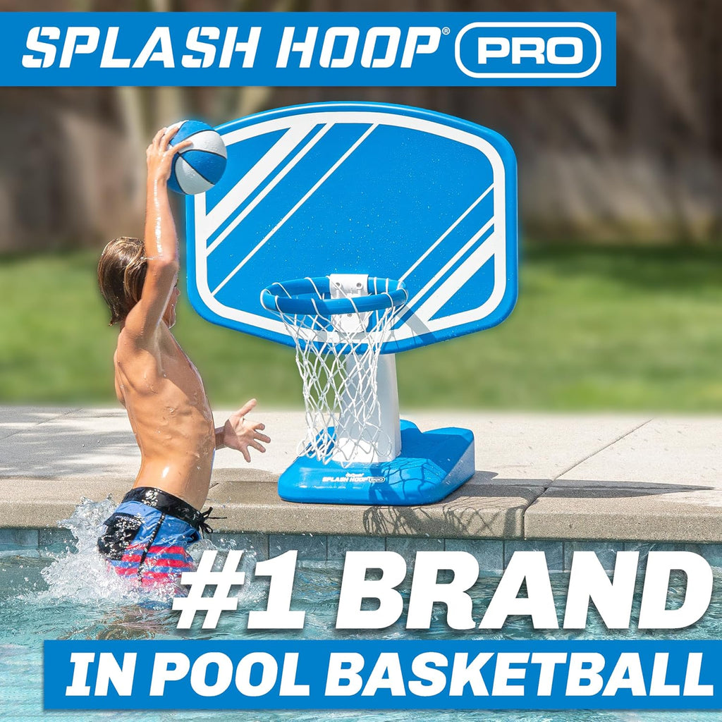 GoSports Splash Hoop PRO - Elige tu color - Juego de baloncesto para piscina; incluye una canasta de baloncesto para agua para colocar junto a la piscina, 2 balones y una bomba