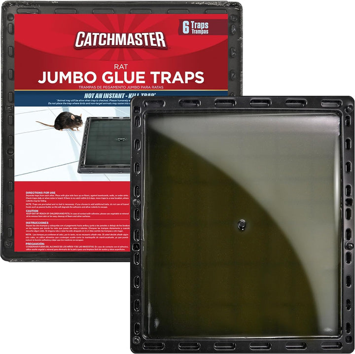 Catchmaster Trampas de pegamento jumbo para ratas y ratones, 6 unid...