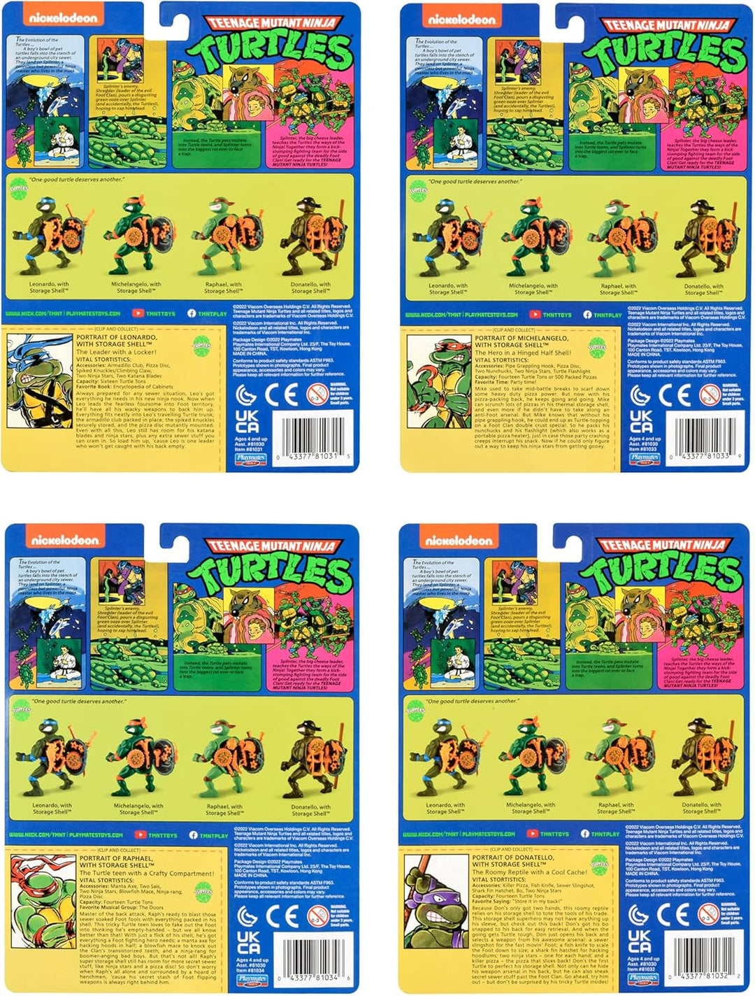 Tortugas Ninja Adolescentes Mutantes: Tortugas Clásicas de 4" - Paq...