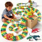 Juguete de pista de dinosaurio, juego de pista de carreras de