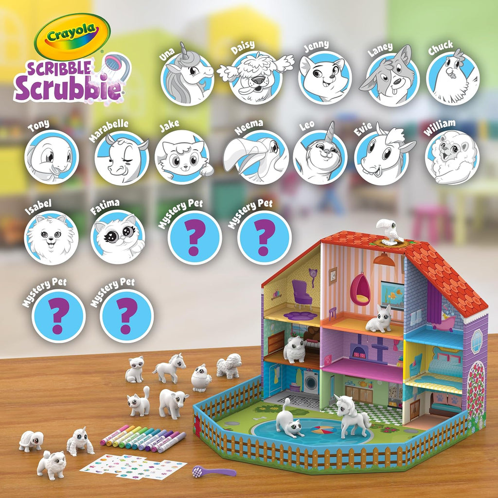Crayola Scribble Scrubbie Pets - Colección de amistad, 18 mascotas y 10