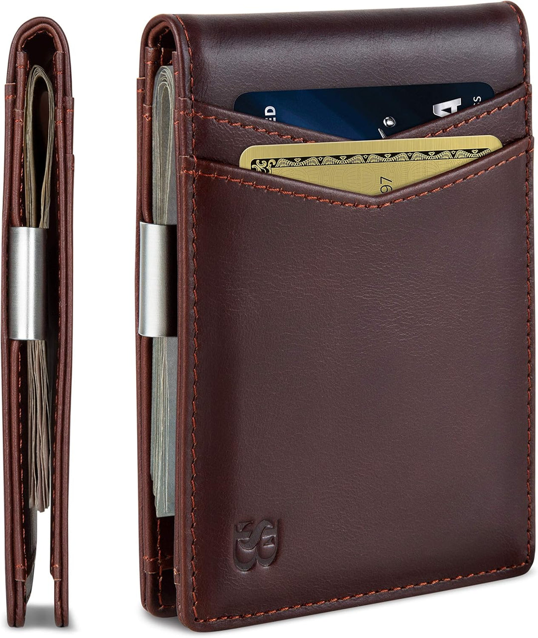SERMAN BRANDS Money Clip Wallet - Mens Wallets slim Front Pocket RF...