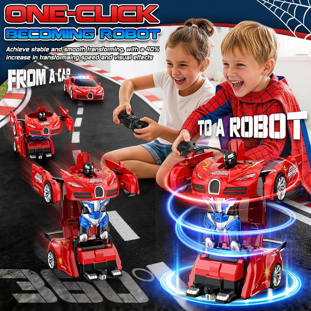 Coche teledirigido que se convierte en robot transformando juguetes