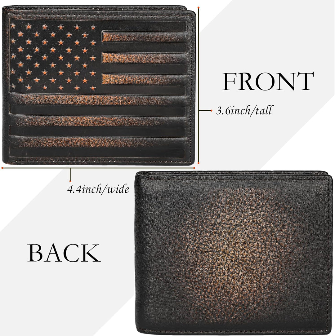 DK86 Cartera de cuero genuino para hombre, billetera biplegable con...