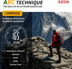 H001 Reloj Digital Militar para Hombre, Reloj de Aventura al Aire Libre con Altímetro, Barómetro, Brújula, Termómetro, Amanecer/Atardecer, Temporizador – Ideal para Senderismo, Trekking y Montañismo