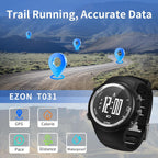 Reloj GPS para Correr con Velocidad Distancia Ritmo Alarma Contador de Calorías y Cronómetro para Hombre T031 Negro