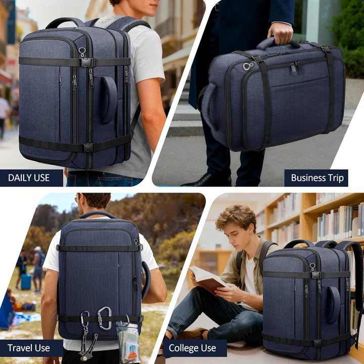 HULVION Mochila de viaje, mochila de mano expandible resistente al...