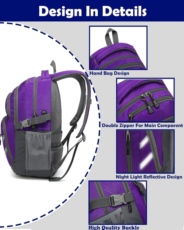 ProEtrade - Mochila para universidad, con puerto de carga USB, para...
