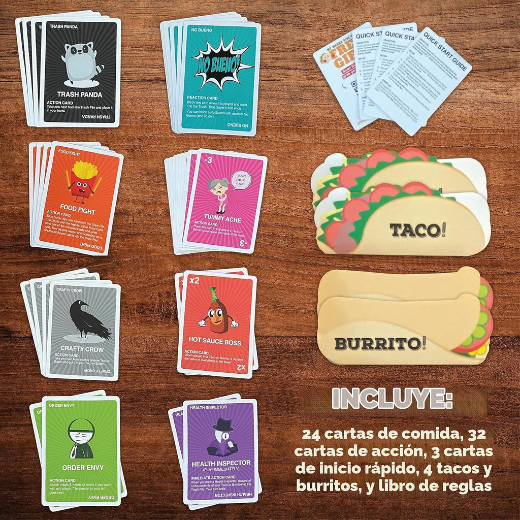 Lata de coleccionista de Taco vs Burrito - El sorprendentemente estratégico juego de cartas salvajemente popular creado por un niño de 7 años - 5 formas de jugar - Juegos divertidos en familia para