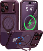 CASEKOO Texture Purple 360 Spin Soporte magnético para iPhone 18 Pro Max