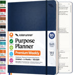 Agenda B5 de 7.5 x 9.8 pulgadas, sin fecha, 2026, diario, semanal y mensual, herramienta de fijación de objetivos de productividad para el trabajo, hogar, agenda de TDAH para adultos
