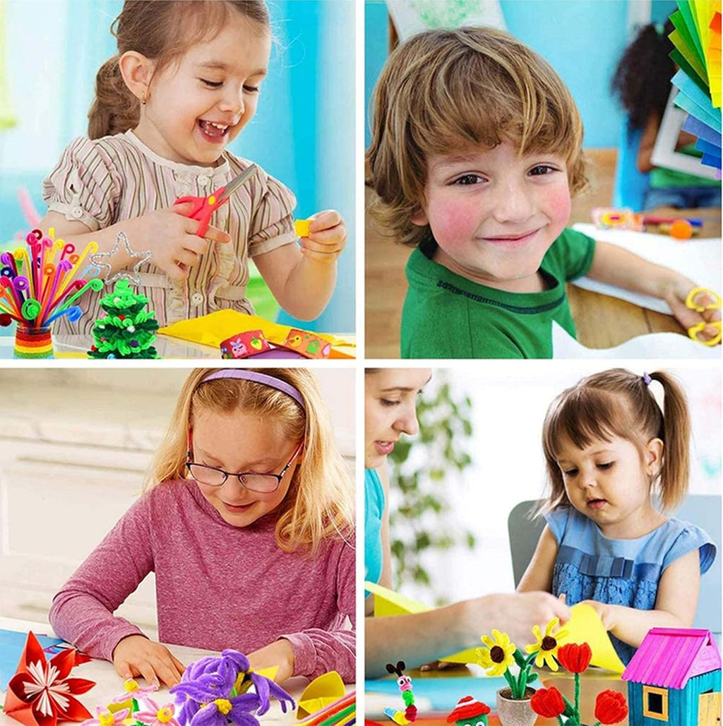 YITOHOP Suministros de artes y manualidades para niños -1000 piezas de kit de manualidades en caja de viaje para niños pequeños a partir de 4 años de edad, actividades de proyectos de manualidades,