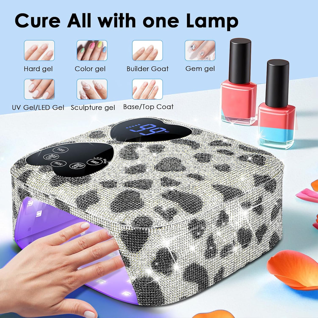 HUITINE - Lámpara de uñas LED UV, inalámbrica, 80 W, recargable, lu...