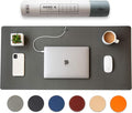 Nordik - Alfombrilla de Escritorio de Cuero con Organizador de Cables - Gris Alaska 35 X 17 pulgadas - Alfombrilla de Ratón Extendida Premium para Accesorios de Oficina en Casa - Protector de