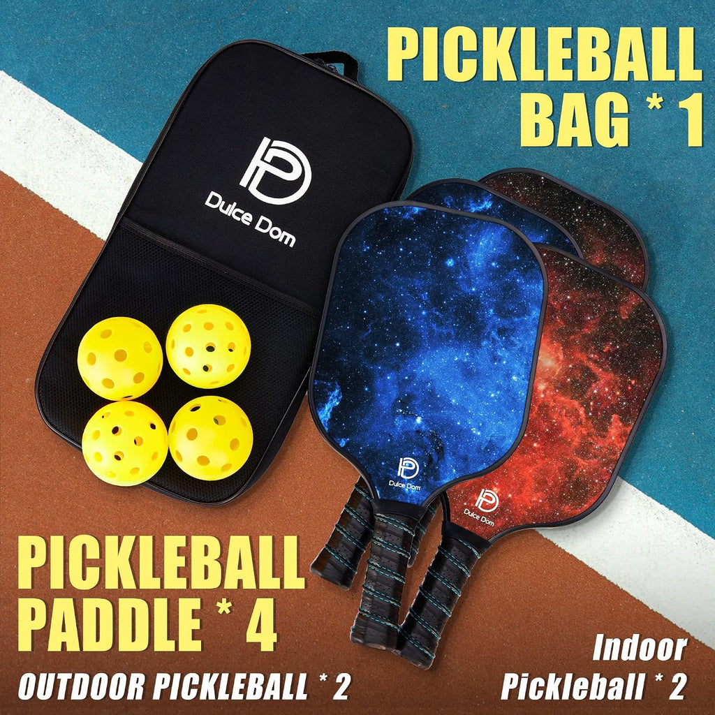 DULCE DOM Juego de 2/4 palas de pickleball - Aprobado por USAPA