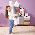 IKASA Peluche gigante de perro Husky de 30", súper suave, sin cierre de cremallera