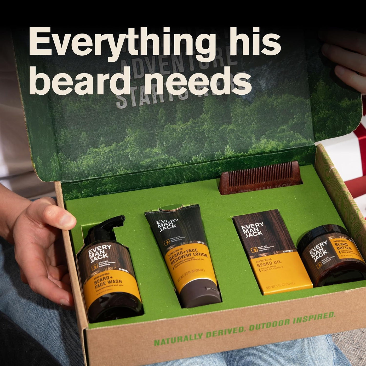 Every Man Jack Beard Essentials Set de regalo para hombres, rutina...